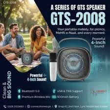 ๐ค GTS-2008 Karaoke Bluetooth Speaker with Wireless Microphone