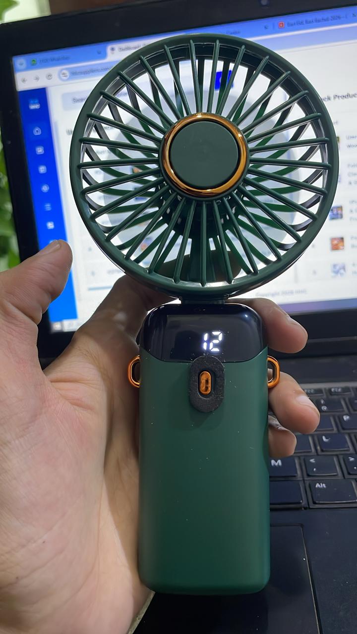 Rechargeable Hand Fan with LED Display