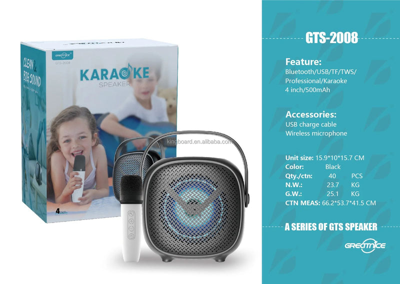🎤 GTS-2008 Karaoke Bluetooth Speaker with Wireless Microphone