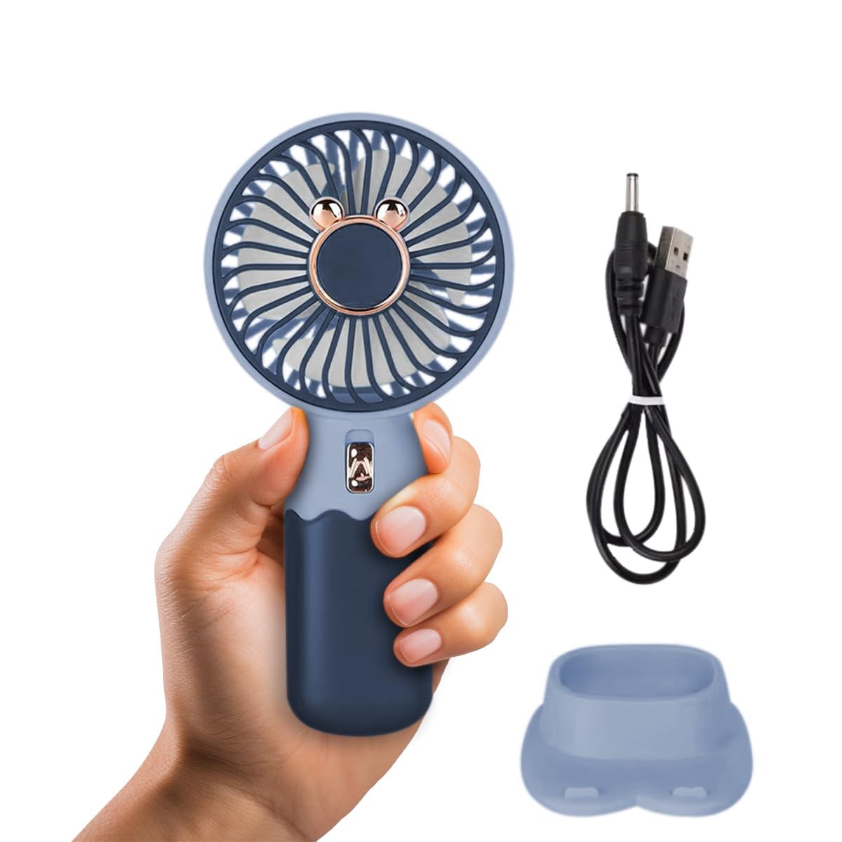 Mini Portable Handy Fan with Mobile Stand – USB Rechargeable
