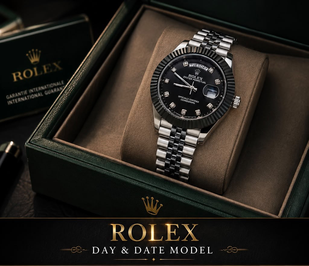 Luxury Day & Date Stone Dial Watch for Men – 42mm Stainless Steel | New Arrival