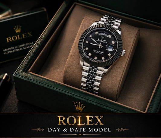 Luxury Day & Date Stone Dial Watch for Men – 42mm Stainless Steel | New Arrival