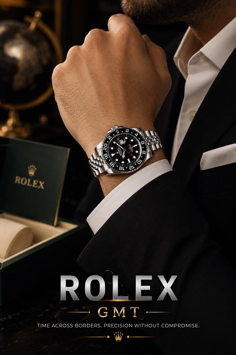 Luxury GMT Watch for Men – Stainless Steel Chain | Working Date & Rotating Bezel ⌚✨