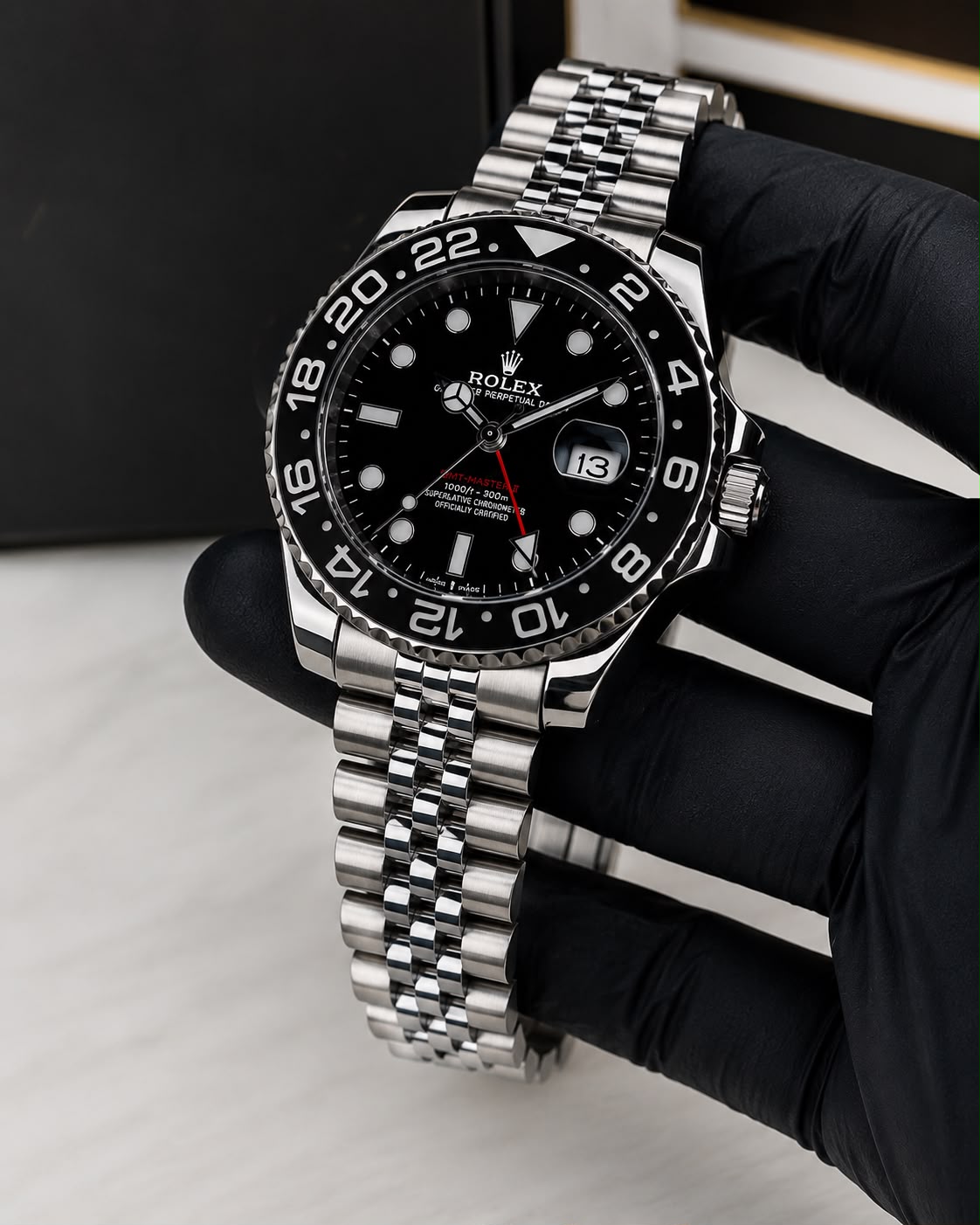 Luxury GMT Watch for Men – Stainless Steel Chain | Working Date & Rotating Bezel ⌚✨