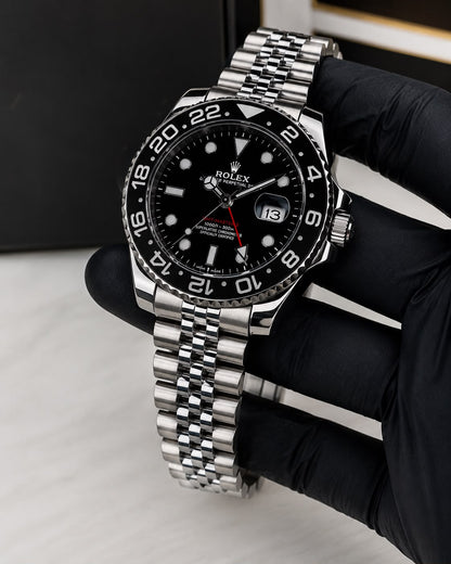 Luxury GMT Watch for Men – Stainless Steel Chain | Working Date & Rotating Bezel ⌚✨