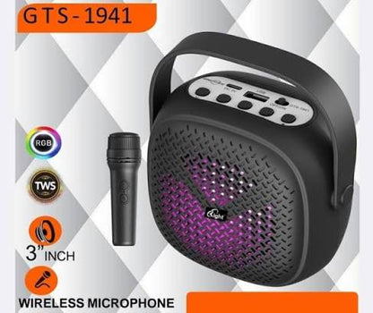 🎤 GTS-1941 RGB Portable Rechargeable Bluetooth Speaker with Wireless Mic