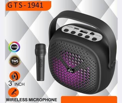🎤 GTS-1941 RGB Portable Rechargeable Bluetooth Speaker with Wireless Mic