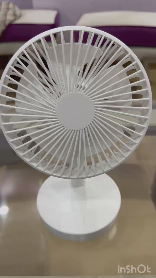 Mini USB Rechargeable Stand Fan – 4 Speed Adjustable Cooling